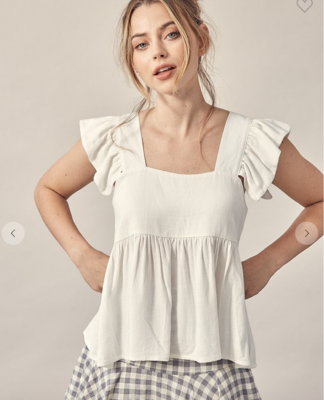 Doll Face Baby Doll Top in White