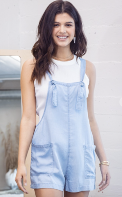 Happy Daze Chambray Overalls with Ties