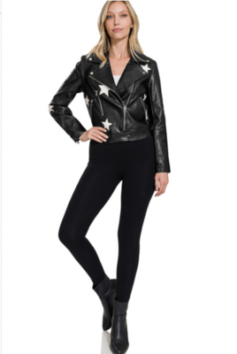 A Star Is Born Leather Jacket in Black