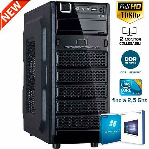 PC DESKTOP CON LICENZA WINDOWS 10 pro INTEL QUAD CORE RAM 8GB DDR4 HD1TB DVD/WIFI/HDMI