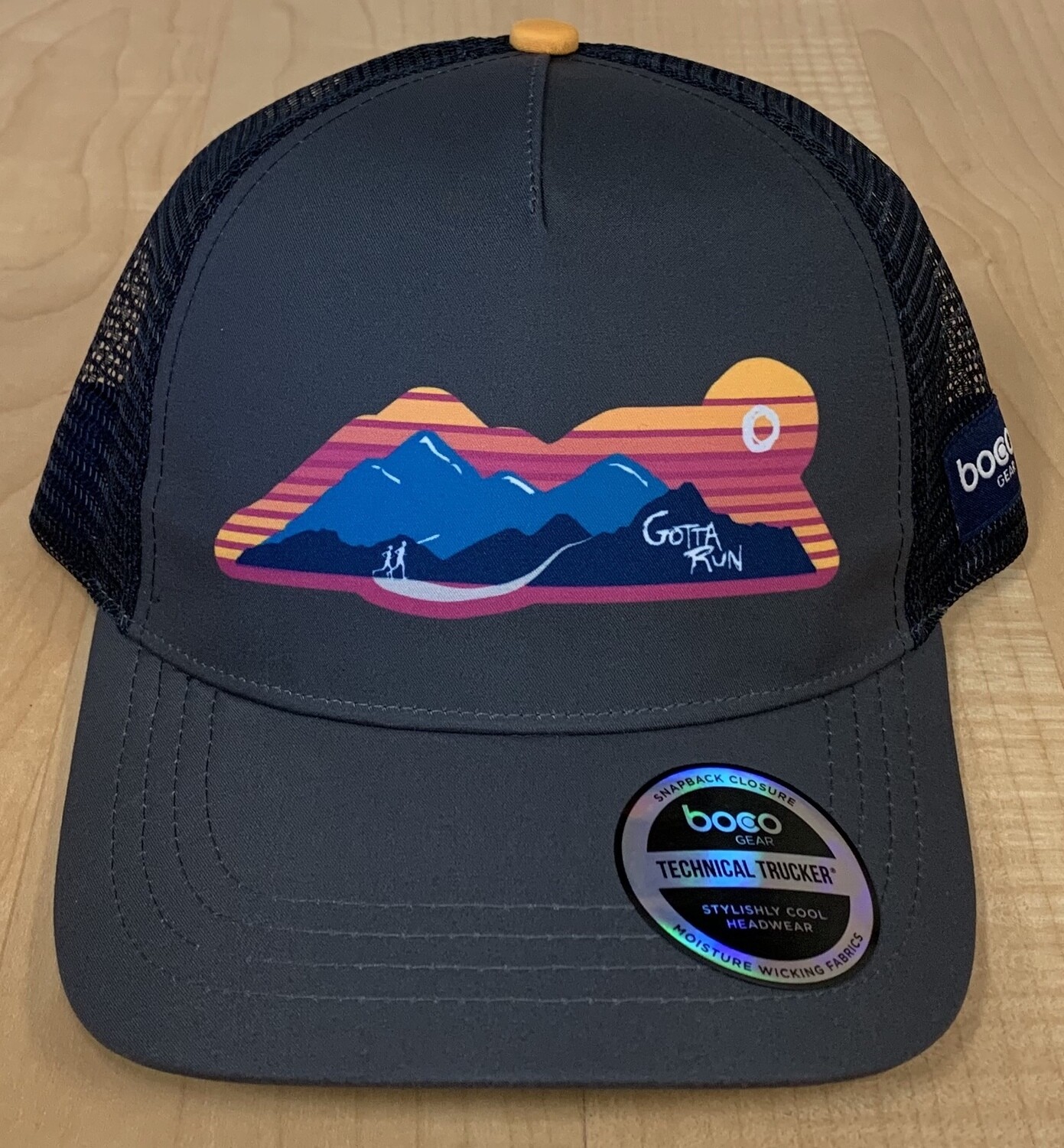 Gotta Run Lifestyle Grey Shaped Logo technical trucker