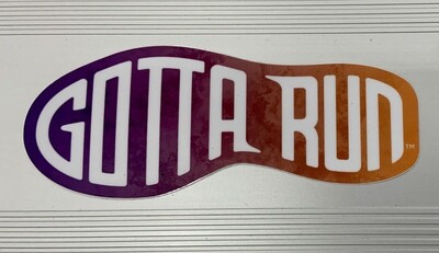 Gotta Run Lifestyle Footprint Sticker Orange/White/Purple