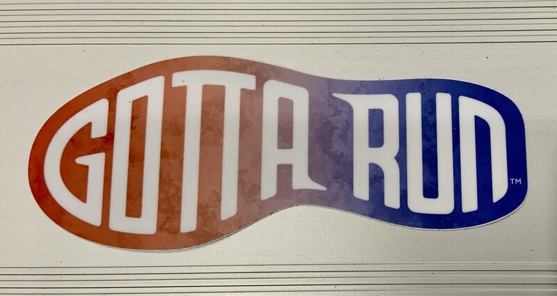 Gotta Run Lifestyle Footprint Sticker Red/White/Blue