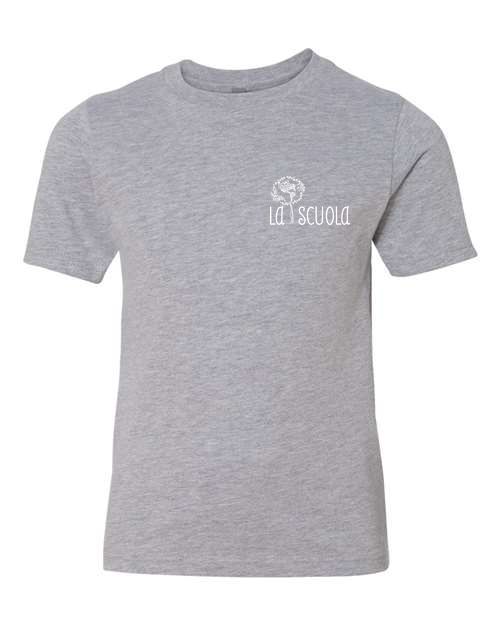 Youth Cotton Short Sleeve Tee, Size: S, Color: Heather Grey