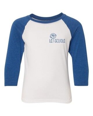 Adult CVC 3/4 Sleeve Raglan Tee, Size: S, Color: Vintage Royal Blue / Heather Gray