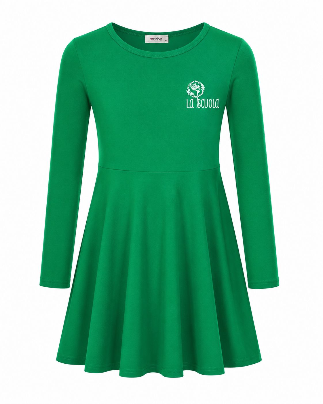 Green Kids Long Sleeve Dress