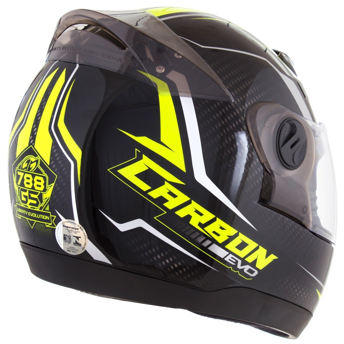 CAPACETE PROTORK G5 788 CARBON EVO 56 58 60 PRETO/AMARELO