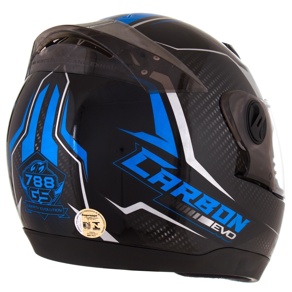 CAPACETE PROTORK G5 788 CARBON EVO 58 PRETO/AZUL