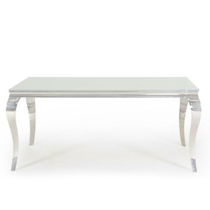 Laveda White Glass 160cm Dining Table + Royale Velvet Dining Chairs