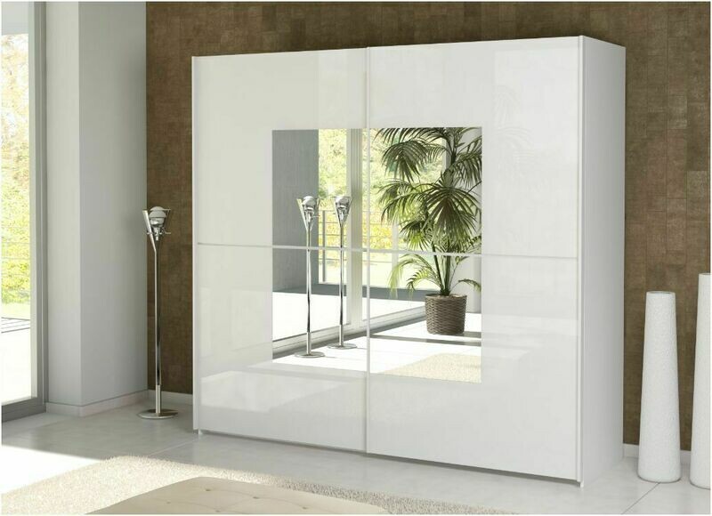 Atalanta Large Sliding Door Wardrobe White Semi Gloss