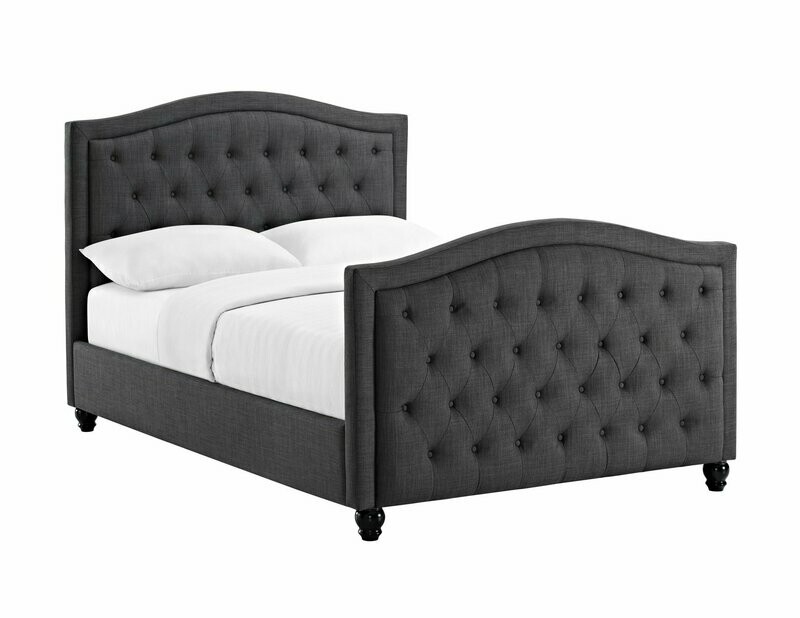 Dakota Linen Fabric Double Bed Grey