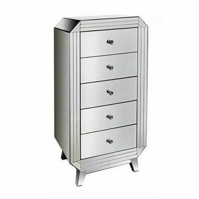 Artisan Mirrored Tall 5 Chest of Drawers
