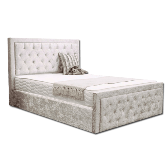 Rome Double Bed Pick 3 Colours Velvet or Fabric