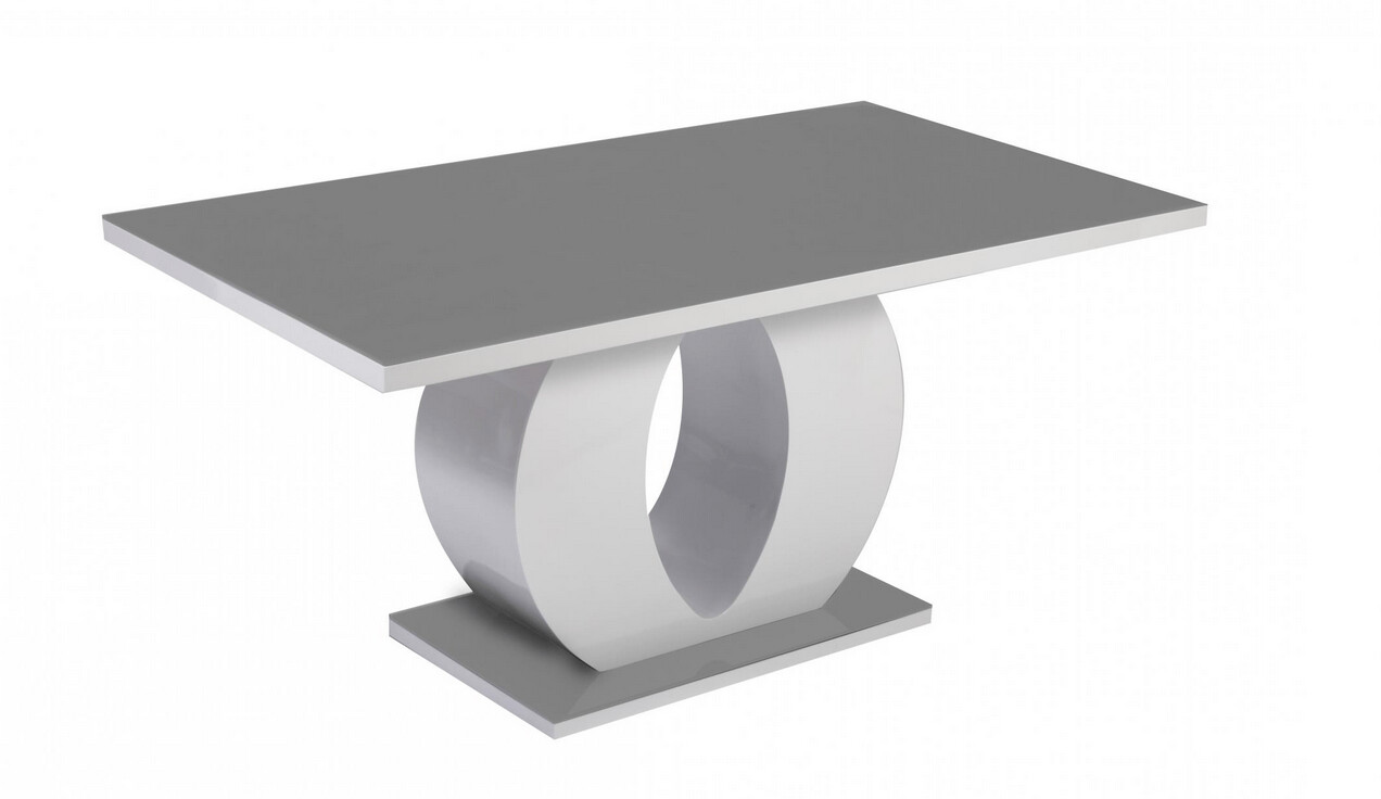 Eloise Grey High Gloss with Grey Painted Glass Top 160cm Dining Table