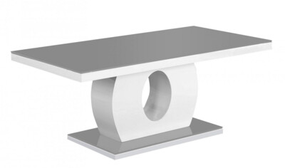 Eloise Grey High Gloss with Grey Painted Glass Top Coffee Table