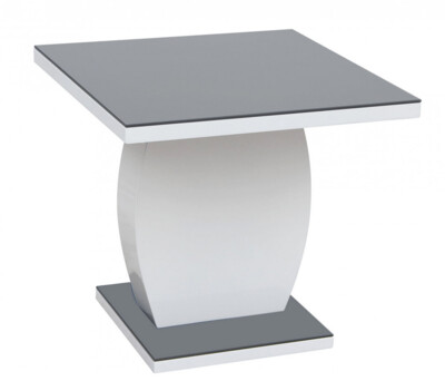 Eloise Grey High Gloss with Grey Painted Glass Top Lamp Table