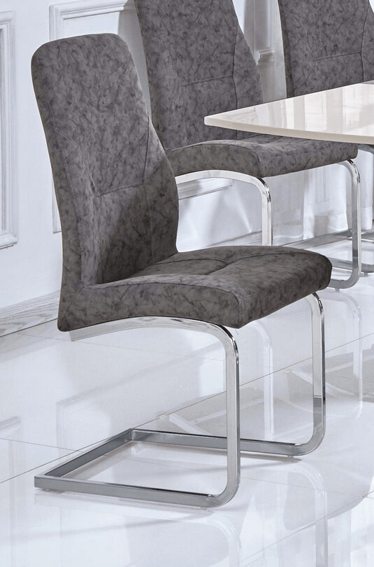 Belgravia Patterned Chrome Legs Dining Chair x 2 (PAIR)