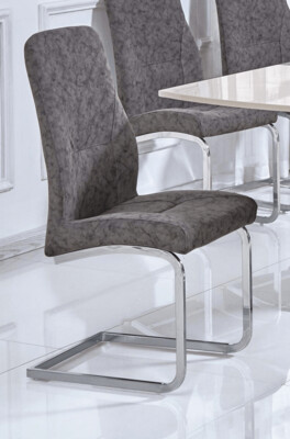 Belgravia Patterned Chrome Legs Dining Chair x 2 (PAIR)