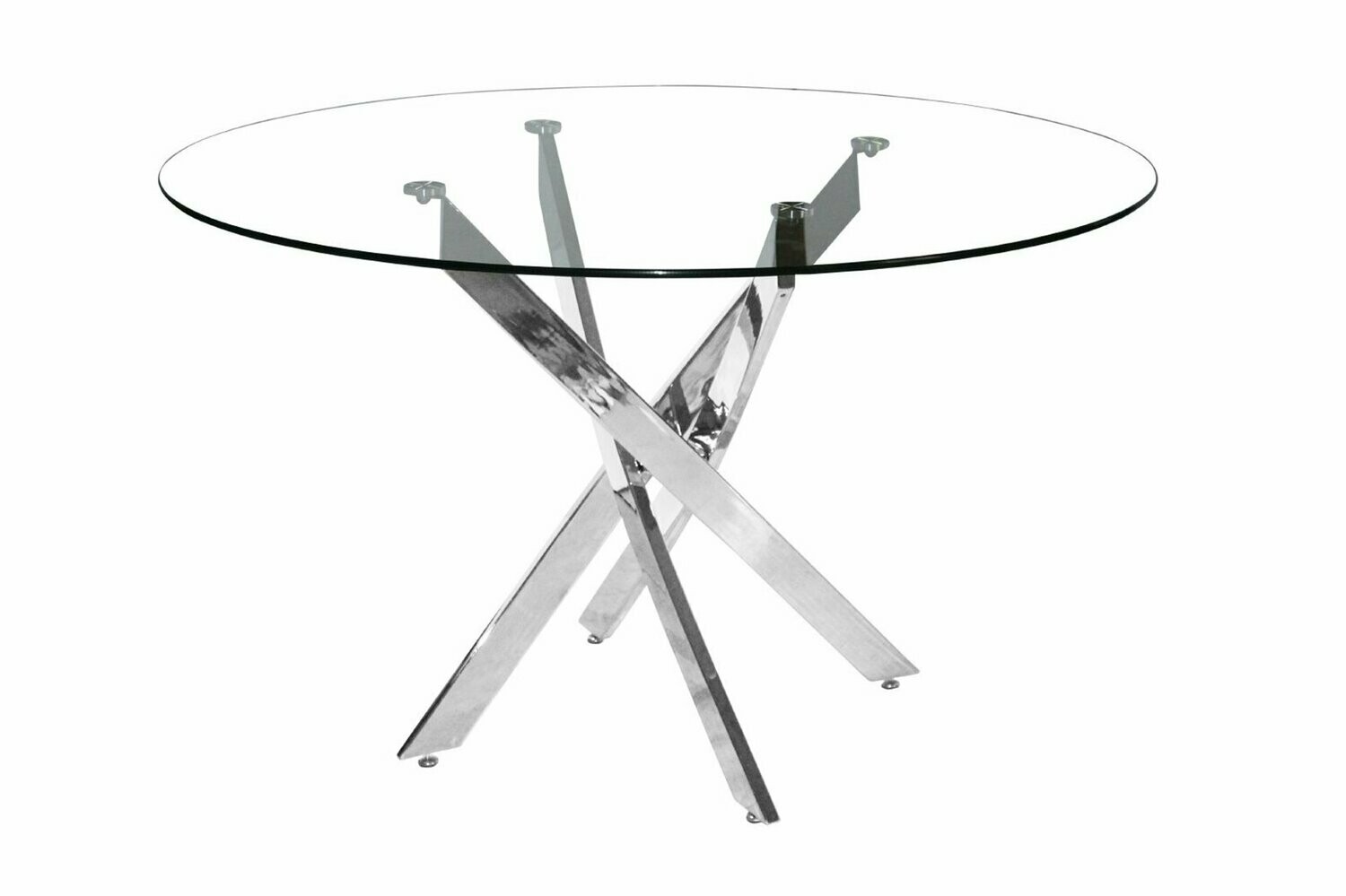 Kobe 120cm Round Glass & Chrome Dining Table