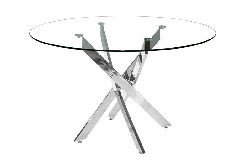 Kobe 120cm Round Glass & Chrome Dining Table