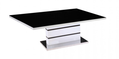 Alderley Black High Gloss with Black Painted Glass Top Coffee Table