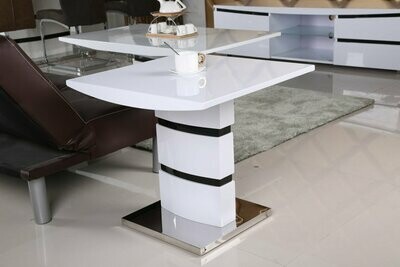 Lyon White High Gloss Lamp Table