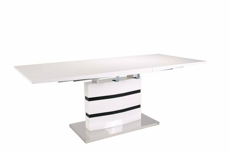 Lyon White High Gloss Extending Dining Table