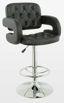 Una PU Leather Dining Bar Stool Black