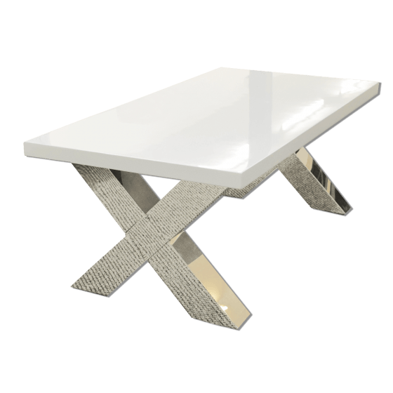 Juniper 130cm White Gloss & Chrome Coffee Table