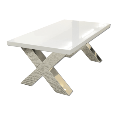 Juniper 130cm White Gloss & Chrome Coffee Table