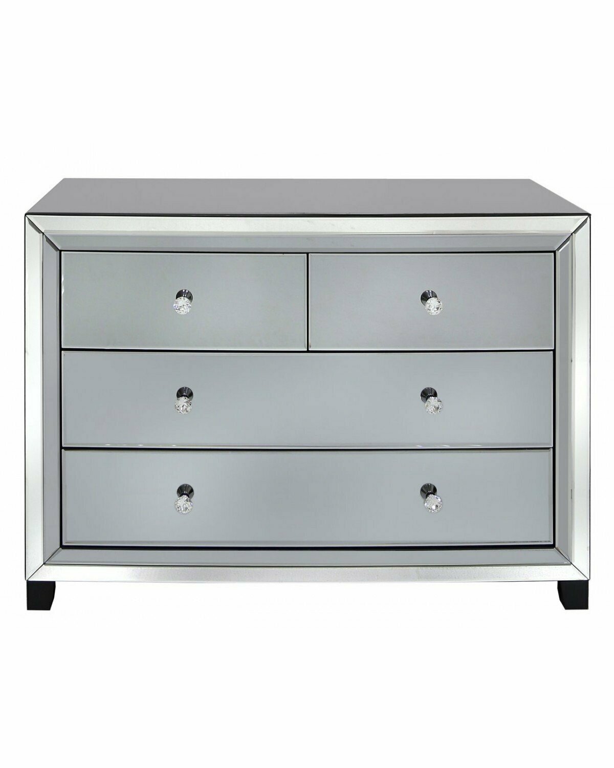 Julius Smoked & Clear Mirror 4 Drawer Chest