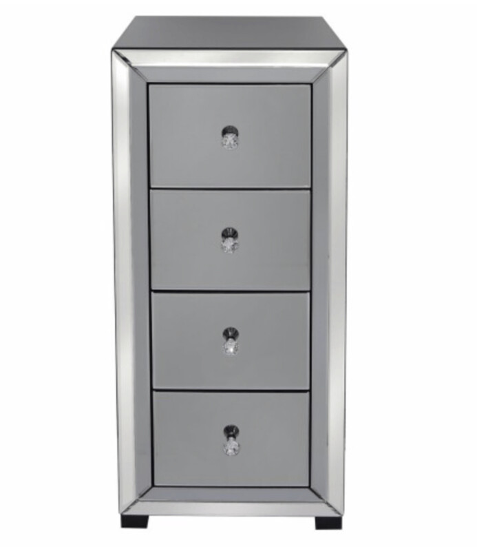 Julius Smoked And Clear Mirror 4 Chest of Drawers