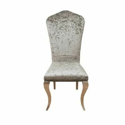 Crown Silver Crushed Velvet Dining Chair Pair (2)