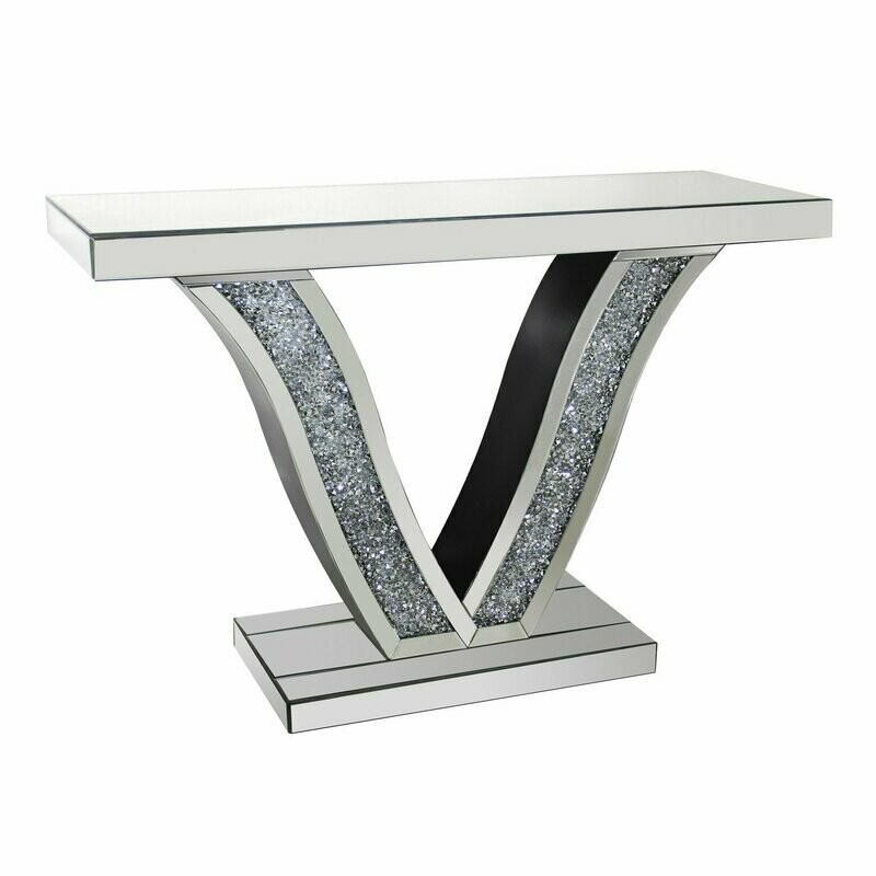 Venus Diamond Crush Mirrored Console Table Venus Diamond Crush Mirrored Console Table