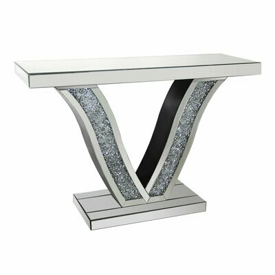 Venus Diamond Crush Mirrored Console Table