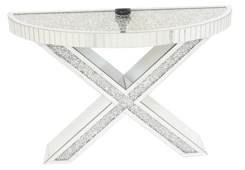 Xena Diamond Crush Mirrored Console Table Xena Diamond Crush Mirrored Console Table