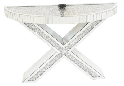 Xena Diamond Crush Mirrored Console Table