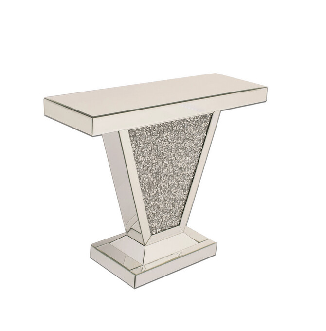 Roman Diamond Crush Mirrored Console Table Roman Diamond Crush Mirrored Console Table