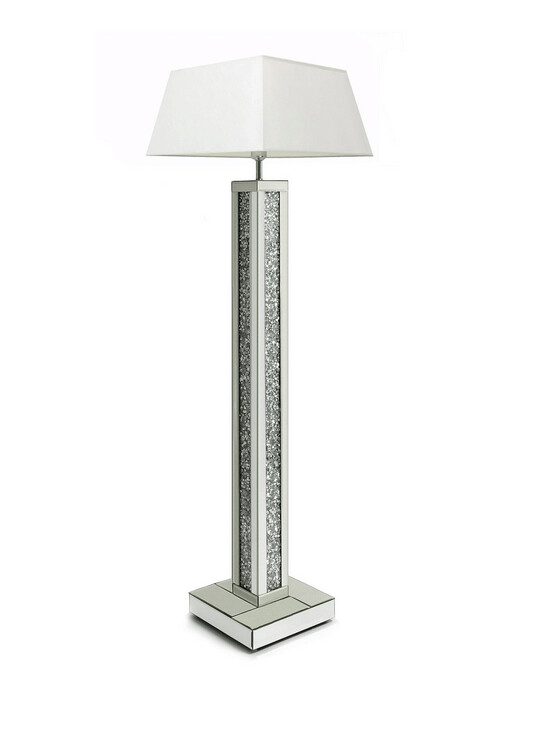 Empire Diamond Crush Mirrored Glass Floor Lamp