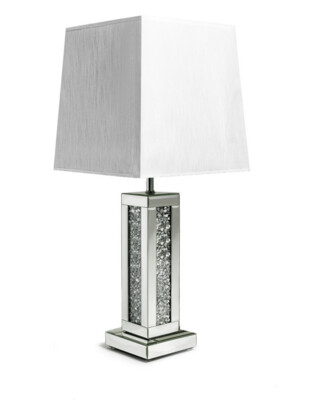 Empire Diamond Crush Mirrored Glass Table Lamp