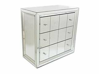 Emperor Mirrored Glass 3 Drawer Chest of Drawers
