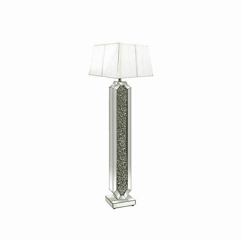 Liberty Diamond Crush Mirrored Glass Floor Lamp Liberty Diamond Crush Mirrored Glass Floor Lamp