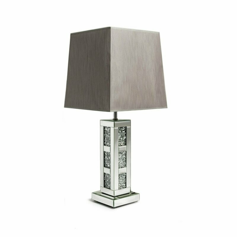 Roman Bar Diamond Crush Mirrored Glass Table Lamp Roman Bar Diamond Crush Mirrored Glass Table Lamp