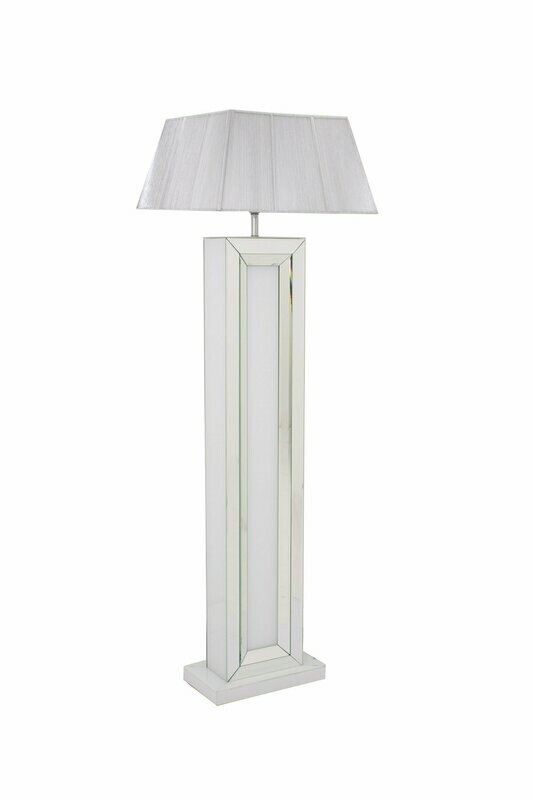 Paris White Glass Mirrored Glass Floor Lamp Paris White Glass Mirrored Glass Floor Lamp