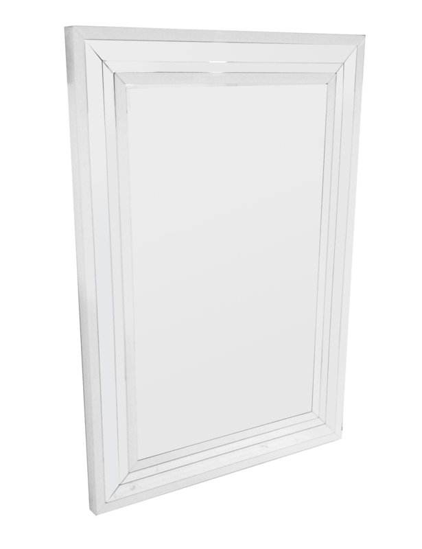 Paris White Glass Border Mirror Paris White Glass Border Mirror