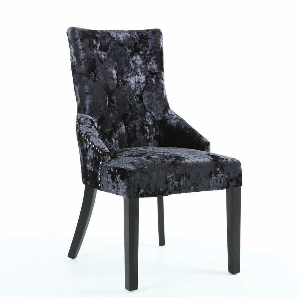 Avery Knockerback Double Crush Black Dining Chair Pair (2)