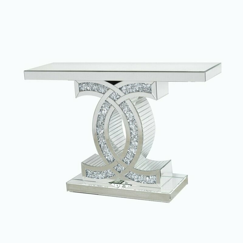 Coco Diamond Crush Mirrored Console Table Coco Diamond Crush Mirrored Console Table