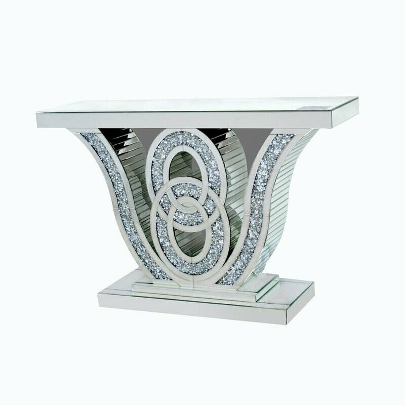 Noria Diamond Crush Mirrored Console Table Noria Diamond Crush Mirrored Console Table