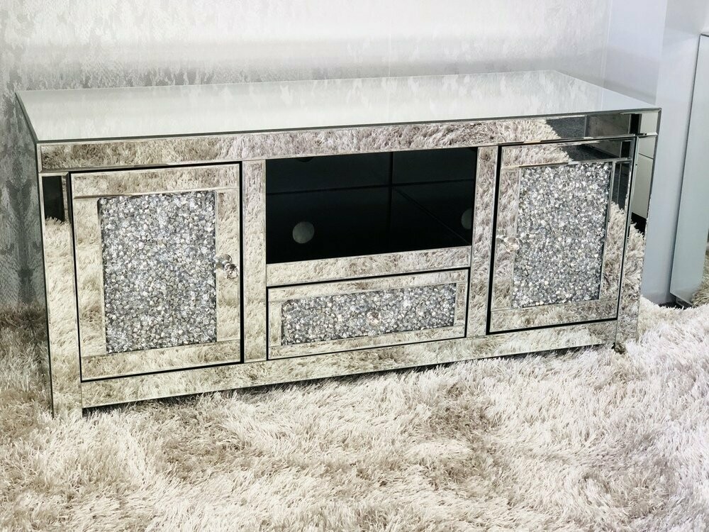 Vegas Diamond Crush Mirrored TV Unit