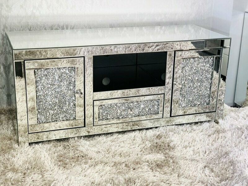 Vegas Diamond Crush Mirrored TV Unit Vegas Diamond Crush Mirrored TV Unit